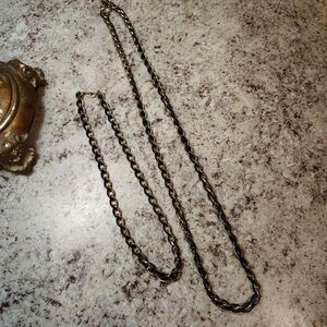Avon Gold and Black Chain Necklace